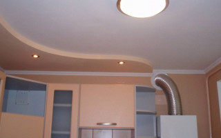 Потолок из гипсокартона на кухне с подсветкой своими руками